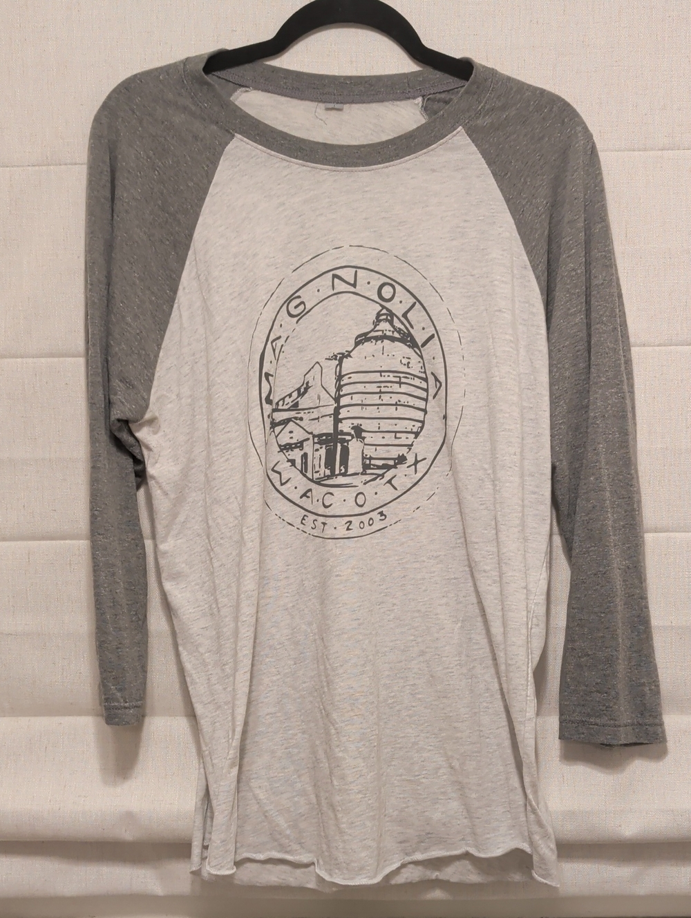 Magnolia Waco TX Gray Raglan Long Sleeve Shirt